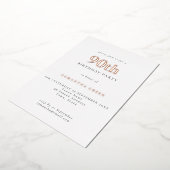 シンプルタイポグラフィ90番目の誕生日バラ金ゴールド 箔招待状 (回転した状態)