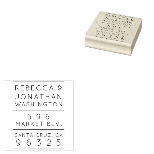 シンプルタイポグラフィ |カスタムウェディング差出人住所 ラバースタンプ (押印)