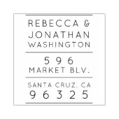 シンプルタイポグラフィ |カスタムウェディング差出人住所 ラバースタンプ (インプリント)