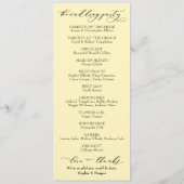 シンプルタイポグラフィ、バタエレガントーイエロー プログラム (裏面)