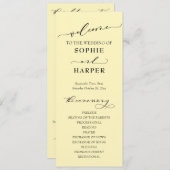 シンプルタイポグラフィ、バタエレガントーイエロー プログラム (正面/裏面)