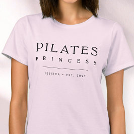 シンプルタイポグラフィ ピンクピラティスプリンセス オーダーメイド Tシャツ