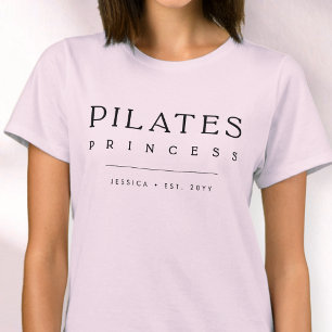 シンプルタイポグラフィ ピンクピラティスプリンセス オーダーメイド Tシャツ