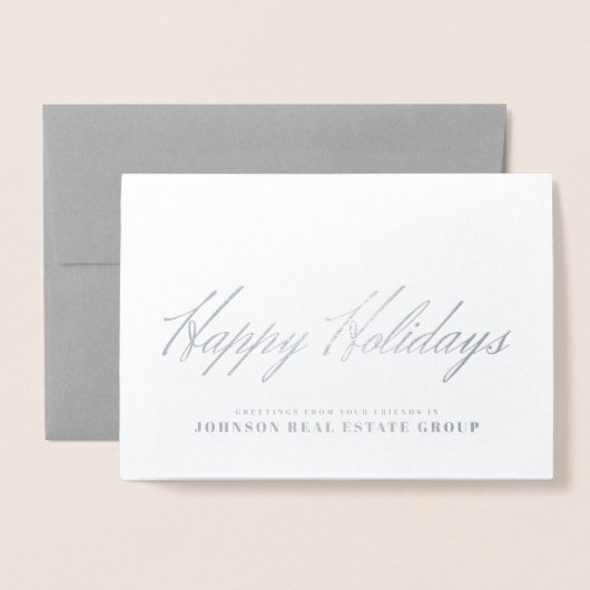 シンプルタイポグラフィ | 休日の挨拶 箔カード (封筒付き正面)