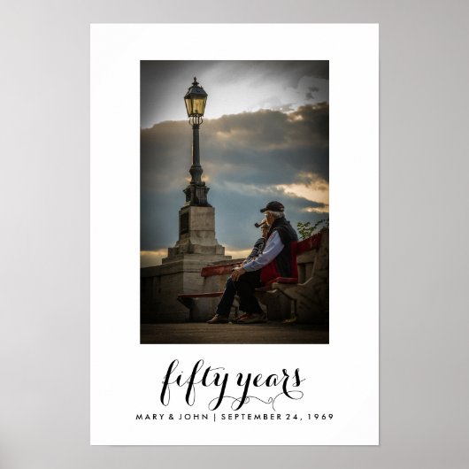 シンプルタイポグラフィ |写真結婚した付き50年 ポスター (正面)