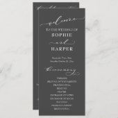 シンプルタイポグラフィ、書エレガント字グレー プログラム (正面/裏面)