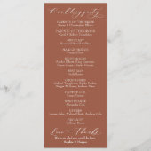 シンプルタイポグラフィ、書道エレガントテラコッタ プログラム (裏面)