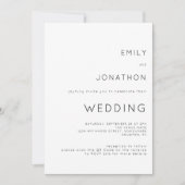 シンプルタイポグラフィQRコード任意の色結婚の 招待状 (正面)