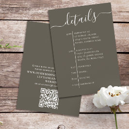 シンプルタイムラ結婚ンの茶色のQRコード詳細 エンクロージャーカード