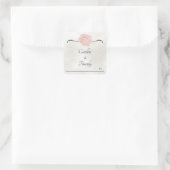 シンプルタイムレスエレガンスウォーターカラーバラ結婚ズ スクエアシール (バッグ)