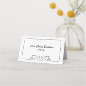 シンプルタイムレス手書きスワンイラストレーション プレイスカード (正面)