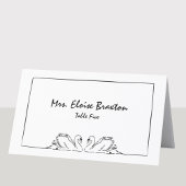 シンプルタイムレス手書きスワンイラストレーション プレイスカード