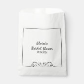 シンプルタイムレス手書きスワンブライダルシャワー フェイバーバッグ (正面)
