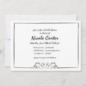 シンプルタイムレス手書きスワンブライダルシャワー 招待状 (正面)