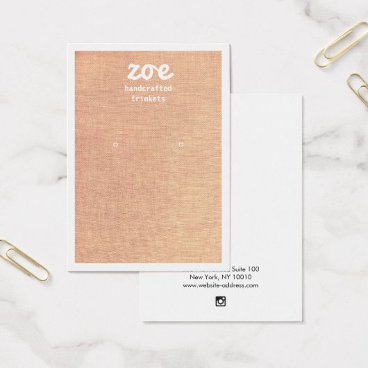 シンプルタンリネンイヤリングディスプレイカード (オフィス)