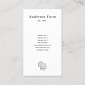 シンプルターキーファームバーティカル 名刺 (裏面)