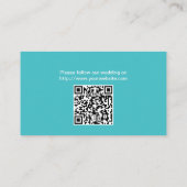 シンプルターコイズの結婚Webサイト挿入 エンクロージャーカード (裏面)