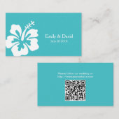 シンプルターコイズの結婚Webサイト挿入 エンクロージャーカード (正面/裏面)