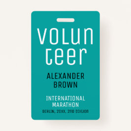 シンプルターコイズイベントボランティアQRコード名ID バッジ