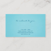 シンプルターコイズエレガントティール（緑がかった色）美しいコンサルタント 名刺 (裏面)
