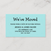 シンプルターコイズカジュアル「引っ越しました」カード 名刺 (正面)