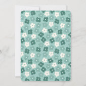シンプルターコイズフローラ水彩誕生 案内状 (裏面)