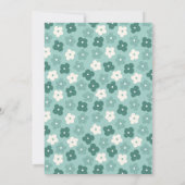 シンプルターコイズフローラ水彩誕生 案内状 (裏面)