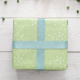 シンプルターコイズブルー水の色ホワイトスペックル サテンリボン