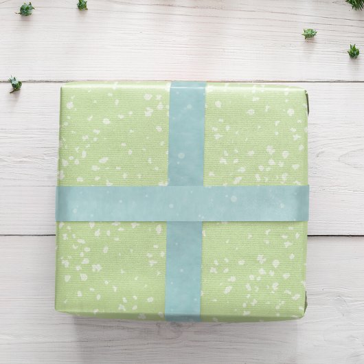 シンプルターコイズブルー水の色ホワイトスペックル サテンリボン