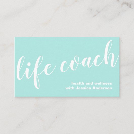 シンプルターコイズヘルス&ウェルネスライフコーチ 名刺 (正面)