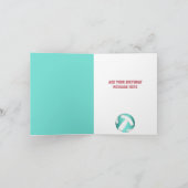 シンプルターコイズホワイトバレーボールハッピーバースデー カード (内部)