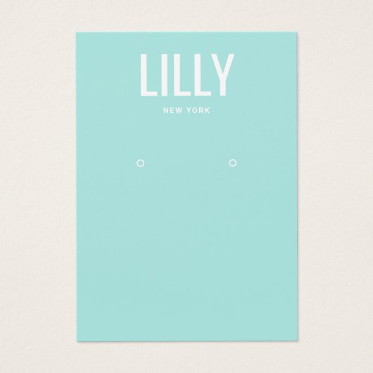 シンプルターコイズモダンイヤリング表示カード (正面)