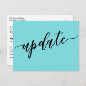 シンプルターコイズ延期結婚の更新通知 ポストカード (正面/裏面)