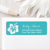 シンプルターコイズ結婚差出人住所 ラベル (インサイチュ)
