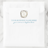 シンプルターコイズ追加ビジネスロゴカスタム 長方形シール (バッグ)