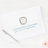 シンプルターコイズ追加ビジネスロゴカスタム 長方形シール (封筒)