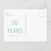 シンプルターコイズ退職パーティの招待状 ポストカード (裏面)