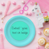 シンプルターコイズ、緑、ミント紙プレート ペーパープレート (パーティー)