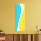 シンプルターコイズ、黄、および白の波2 キャンバスプリント (インサイチュ (リビング))