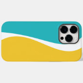 シンプルターコイズ、黄、および白の波2 Case-Mate iPhoneケース (裏面 (横))