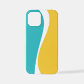 シンプルターコイズ、黄、および白の波2 iPhoneケース (裏面)