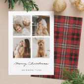 シンプルタータンチェックモダンメリークリスマス数々の写真 シーズンカード