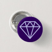 シンプルダイヤモンド – パウダーブルーの深い紫 缶バッジ (正面&裏面)