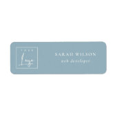 シンプルダスキブルーカスタムビジネスプロモロゴ ラベル (正面)