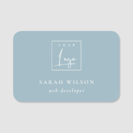 シンプルダスキブルーカスタムビジネスプロモロゴ 名札