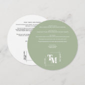 シンプルダスティグリモダンンシック結婚サンキュー メニュー (正面/裏面)