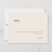 シンプルダスティテラコッタジュニア花嫁プロポーザル ノートカード (裏面)