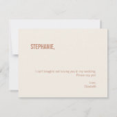 シンプルダスティテラコッタブリデスメイド提案カード ノートカード (裏面)