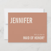 シンプルダスティテラコッタメイド・オブ・オーナー(花嫁付き添い人)提案 ノートカード (正面)