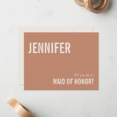 シンプルダスティテラコッタメイド・オブ・オーナー(花嫁付き添い人)提案 ノートカード (正面/裏面インサイチュ)